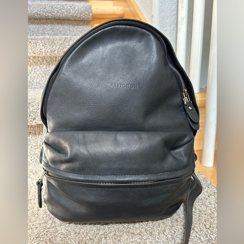 Black Leather Backpack